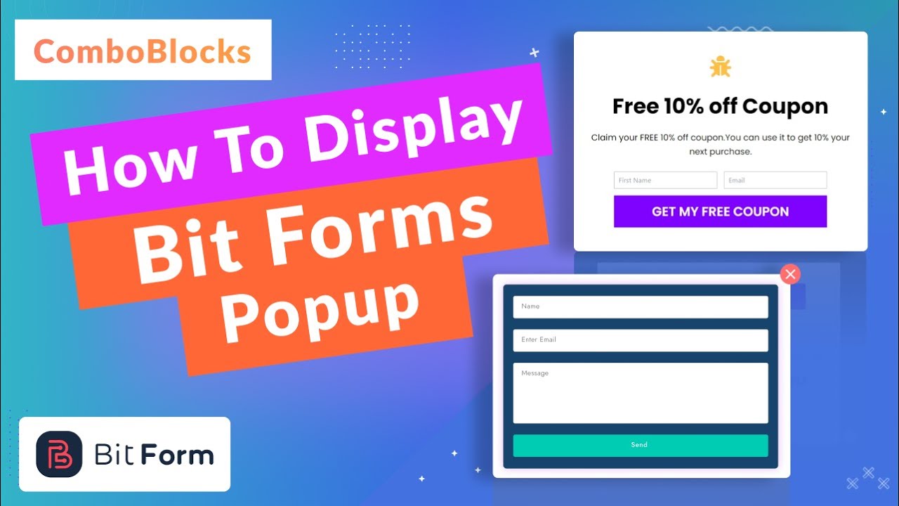 how to display bit&nbsp;forms popup