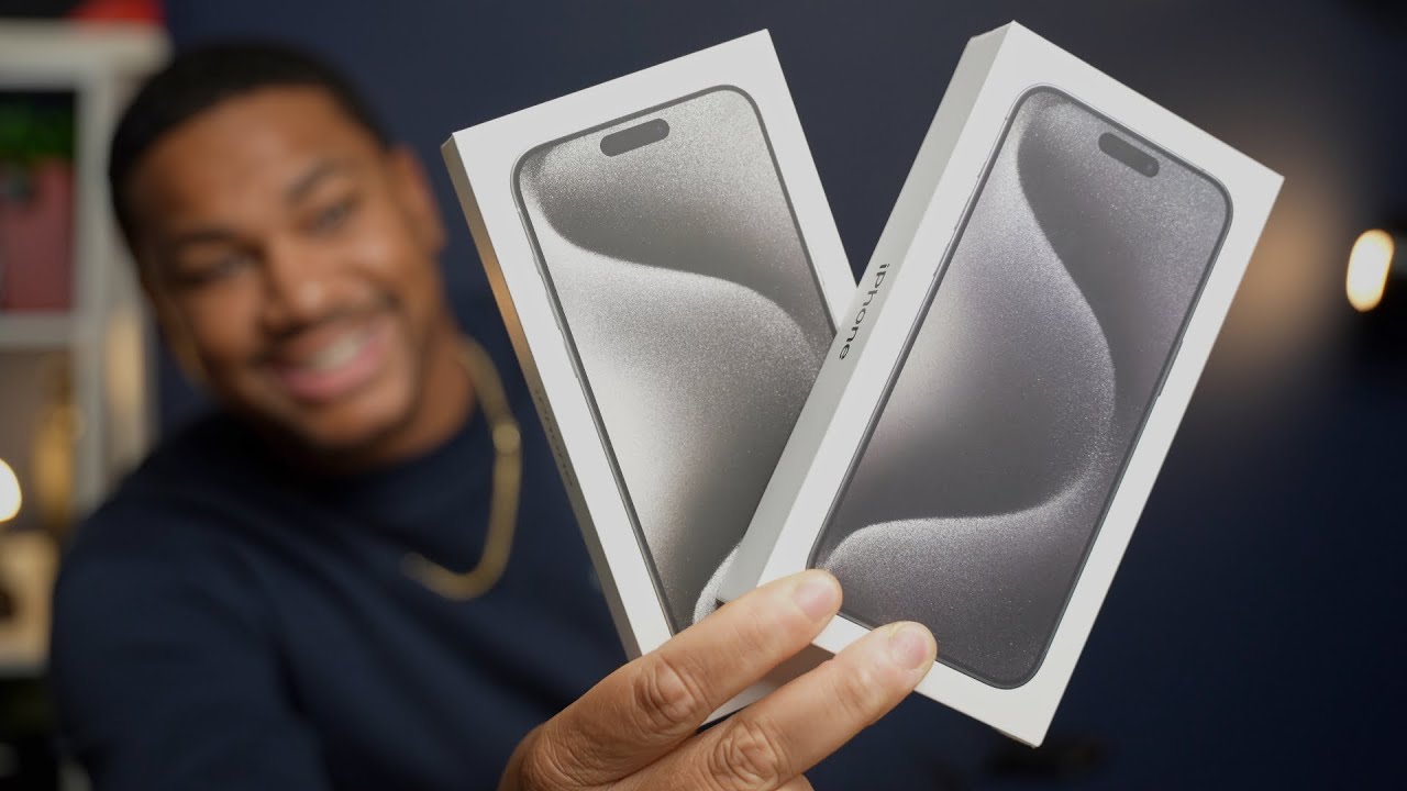 iPhone 15 Pro Max UNBOXING! (White Titanium & Black Titanium)