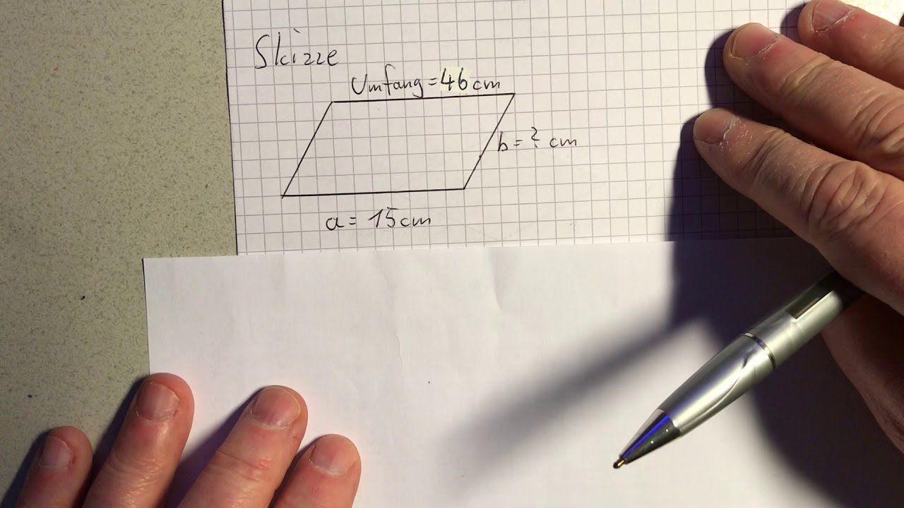 Parallelogramm - Seite oder Höhe aus Fläche oder Umfang berechnen