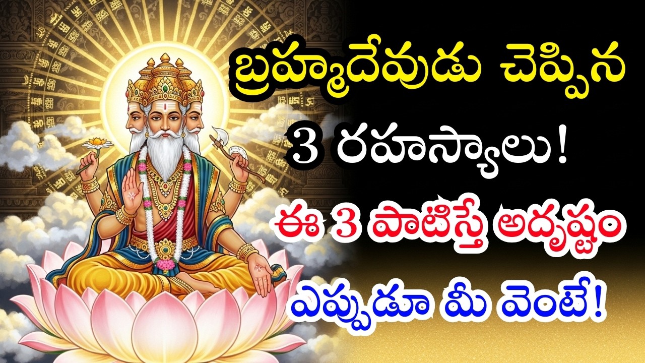 బ్రహ్మదేవుడు చెప్పిన 3 రహస్యాలు: ఇవి పాటిస్తే అదృష్టం, శుభఫలితాలు మీవే!