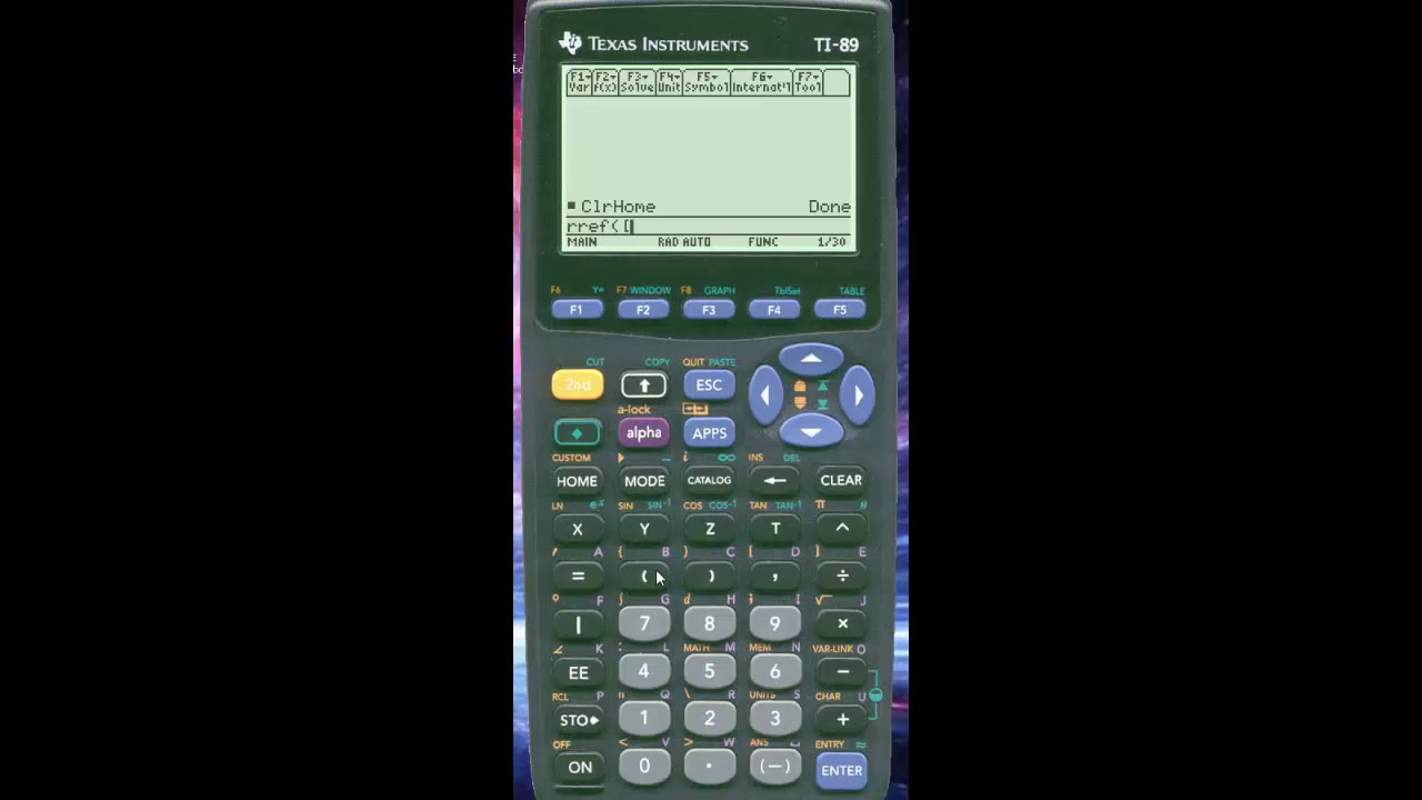 Resolver MATRIZ usando TI 89