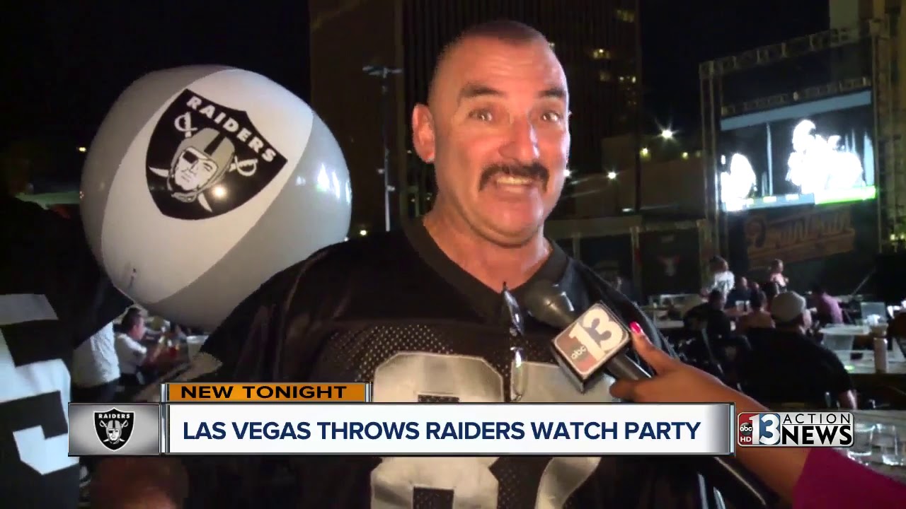 Raiders fans enjoy downtown Las Vegas viewing party