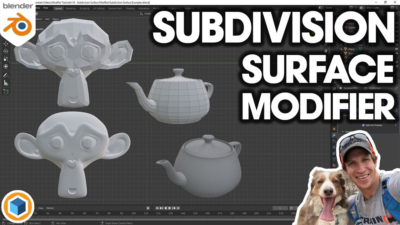 Using the SUBDIVISION SURFACE Modifier in Blender - Beginner Tutorial