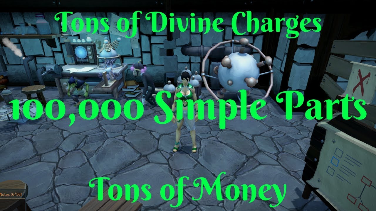 Loot from 100,000 Simple Parts- MAXIMUM AMOUNT OF PARTS!!!- making divine charges