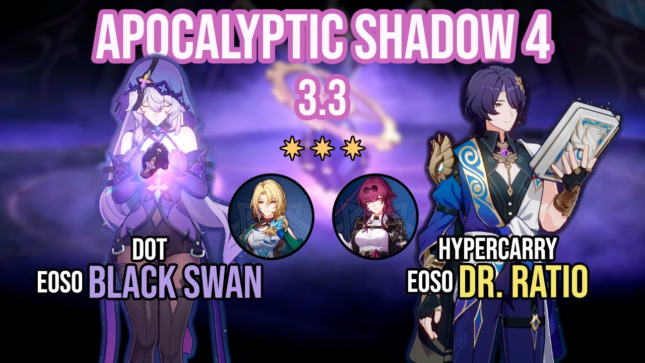 DoT Black Swan & Dr. Ratio Hypercarry | Apocalyptic Shadow 4 [3.3] | 3 Stars | Honkai: Star Rail