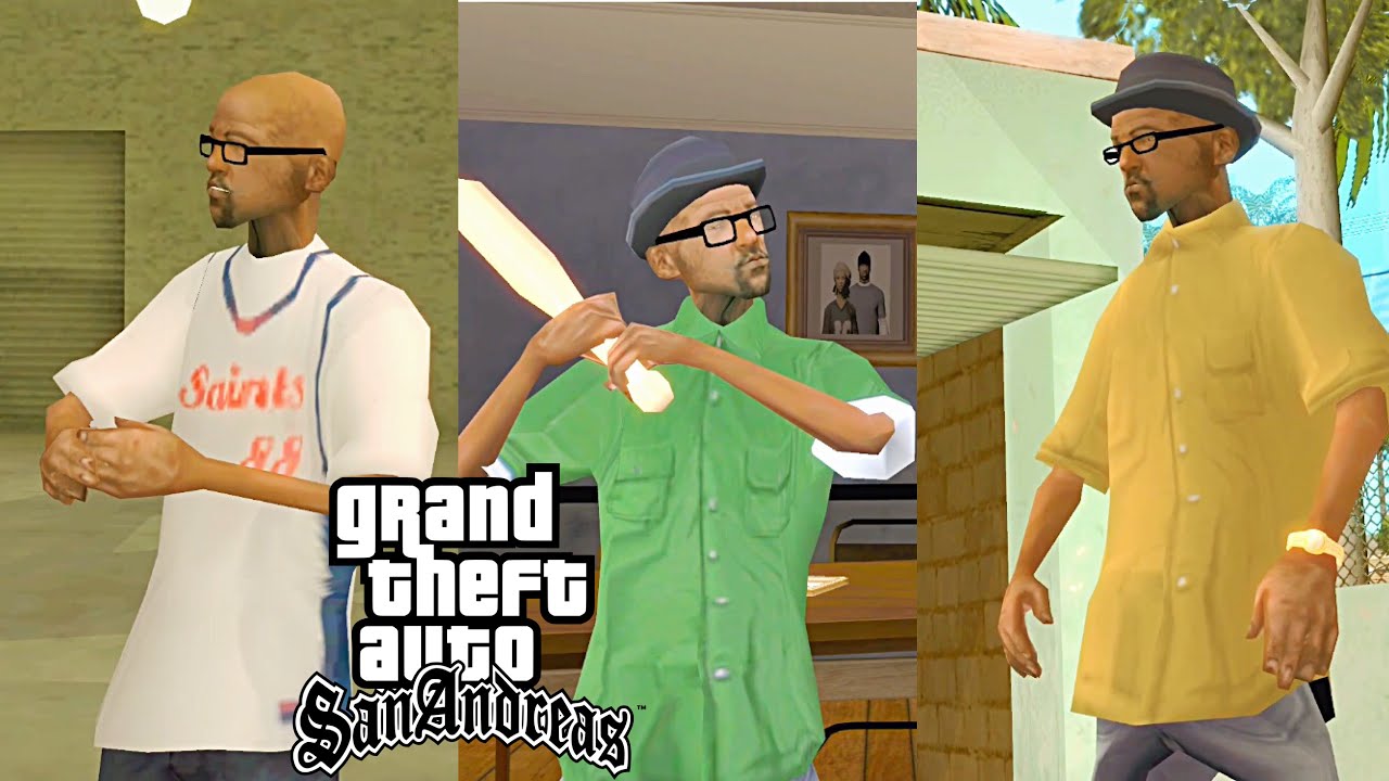 GTA San Andreas: демонстрация мода Little Smoke Skin Pack, геймплей.
