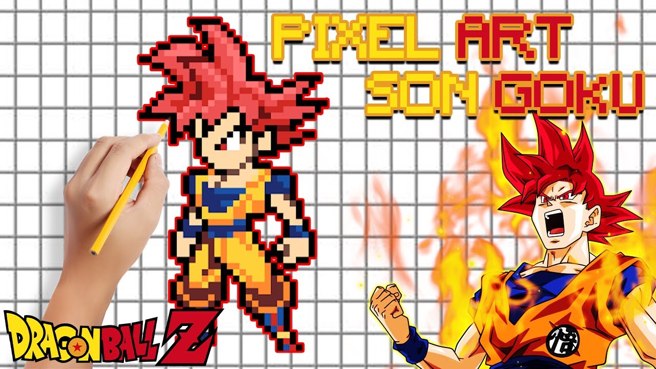 PIXEL ART // SON GOKU SSJ DIVIN // DRAGON BALL Z !!