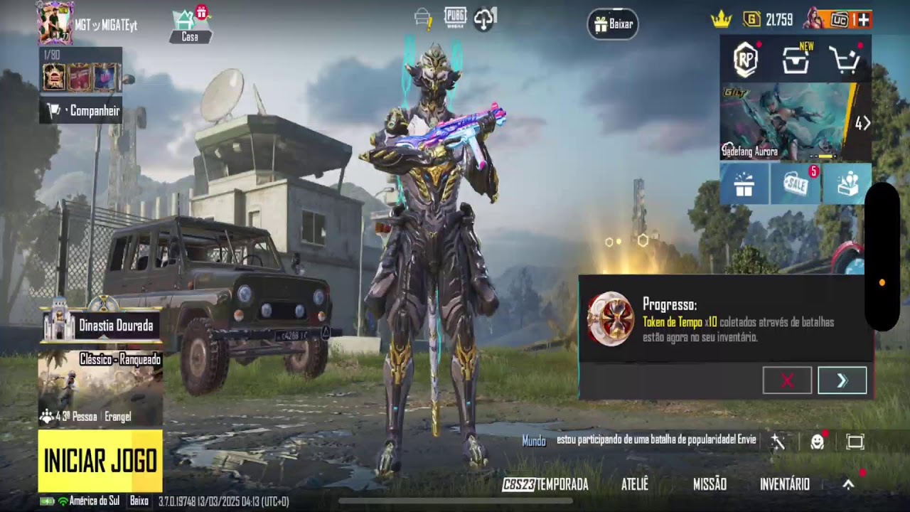 LIVE ON 🔴 COM A MELHOR SENSIBILIDADE ✅ AO VIVO NO PUBG MOBILE