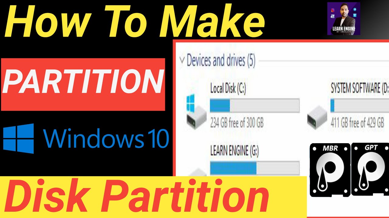 How To Make Partition In Windows 10 | Disk Partition Windows 10