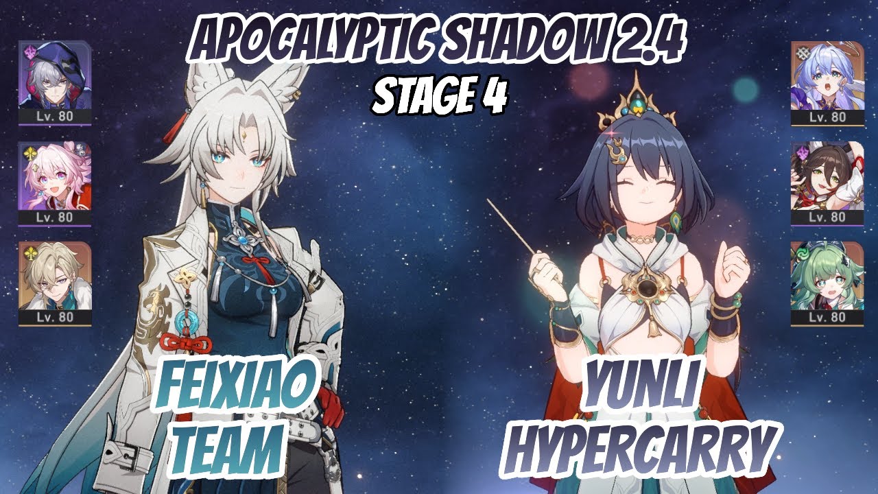 Feixiao x Moze & Yunli Hypercarry Apocalyptic Shadow Stage 4 (3 Stars) | Honkai Star Rail