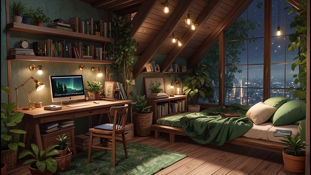 Quiet Green Loft 🪴 Chill Lofi Music for Peaceful Nights