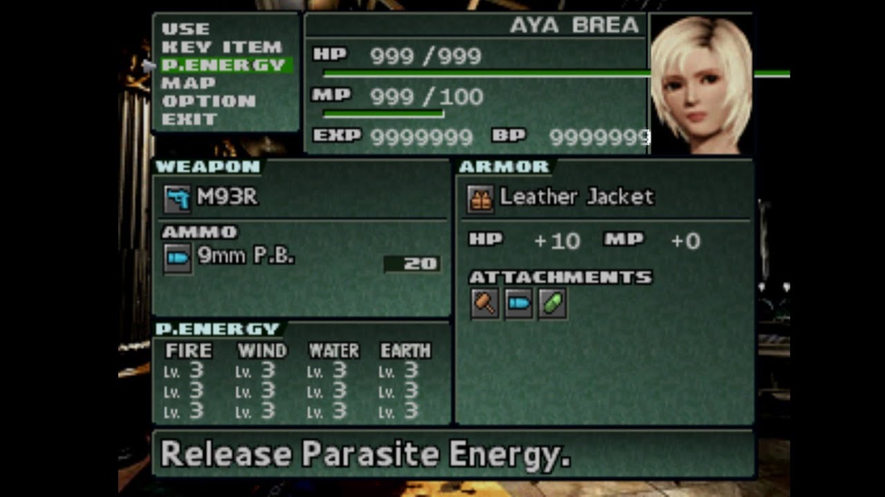 PARASITE EVE 2 ( CHEATS )  ( MP , EXP , BP INFINITO ( ARMAS INFINITAS ) ( 99999)  Parte 1
