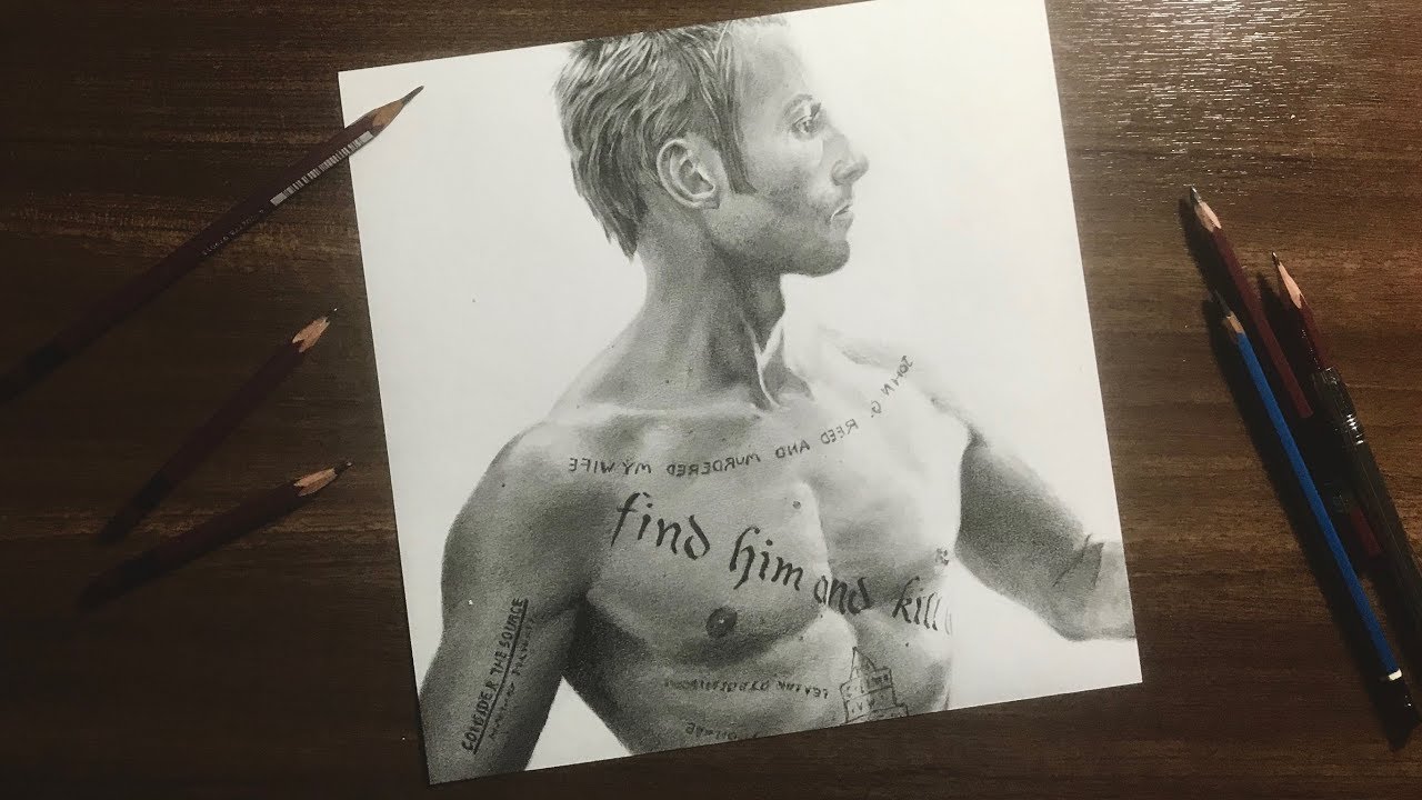 【鉛筆画】映画 メメント　レナード　Pencil drawing Leonard Shelby  Memento