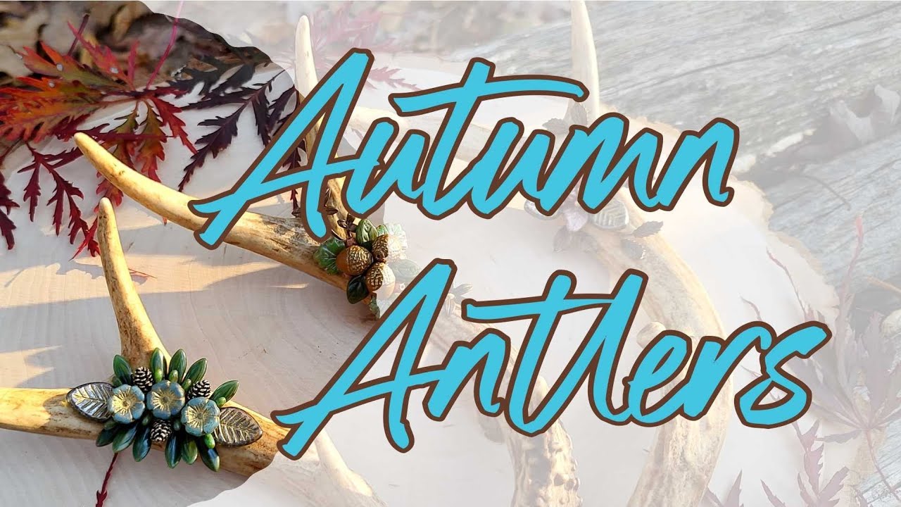 Autumn Antlers - Mosaic Nature Art #mosaic #deer #antlers #czech #beads #autumn #natureinspired #art