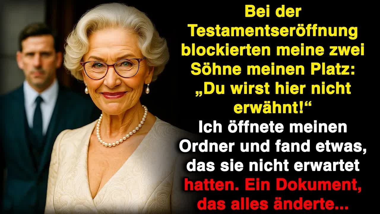 Bei der Testamentseröffnung blockierten meine Söhne meinen Platz： „Du bist nicht dabei!“