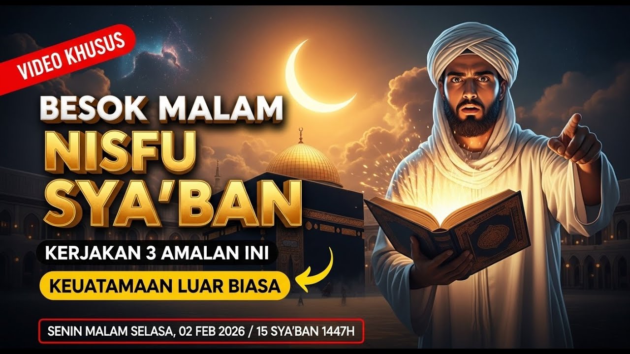BESOK MALAM NISFU SYABAN 2026 🌙 Kerjakan 3 Amalan Ini Malam Nisfu Syaban, Keutamaan Luar Biasa!