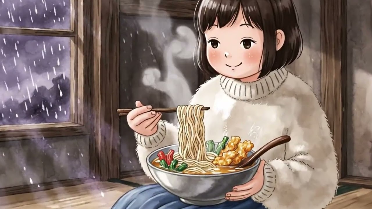 Making Ramen In Heavy Thunderstorm At Countryside ⛈️⚡🏡 | Ghibli Style