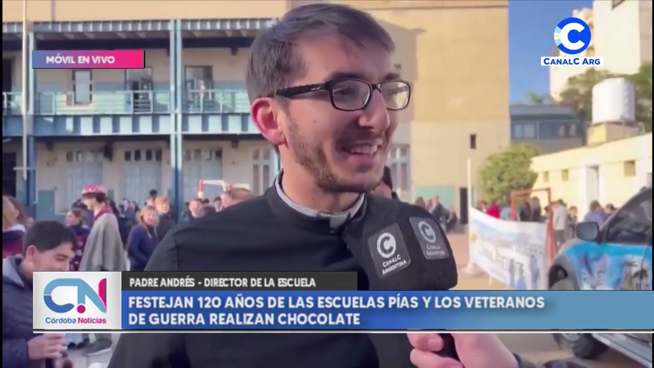 Festejan 120 años de las Escuelas Pías y los veteranos de guerra realizan chocolate
