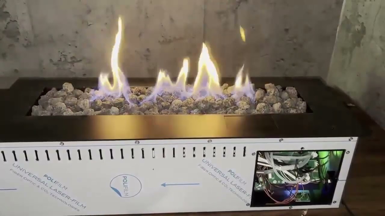 BEV Smart ethanol vapor fireplace with rock