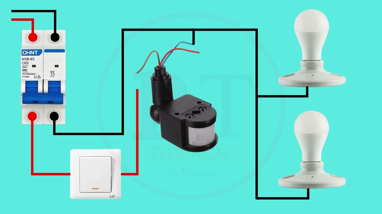 Motion Sensor Light Switch Wiring Diagram - PIR Motion sensor wiring diagram