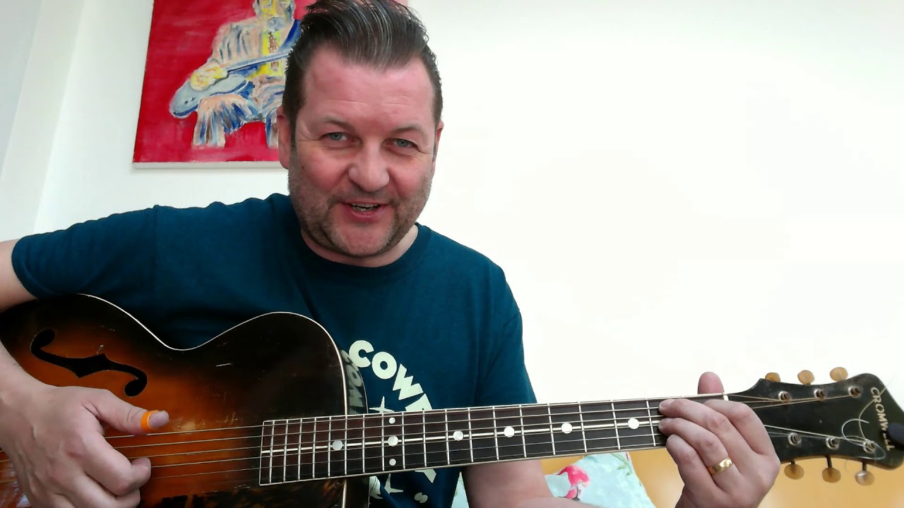 Rockabilly, Blues Country guitar lesson 5 mins Super Easy Trick, B7 Play 3 chord songs 1 chord shape