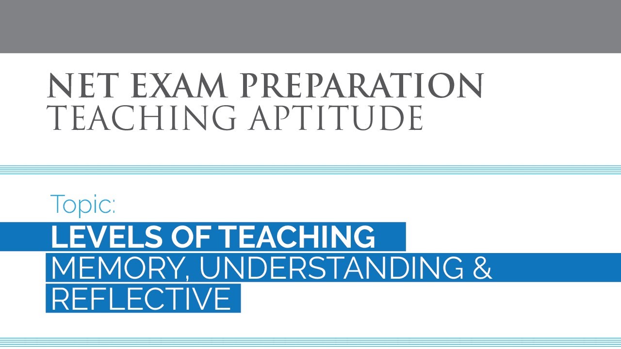 Net Exam Preparation | Levels of Teaching | Memory, Understanding and Reflective Level of teaching