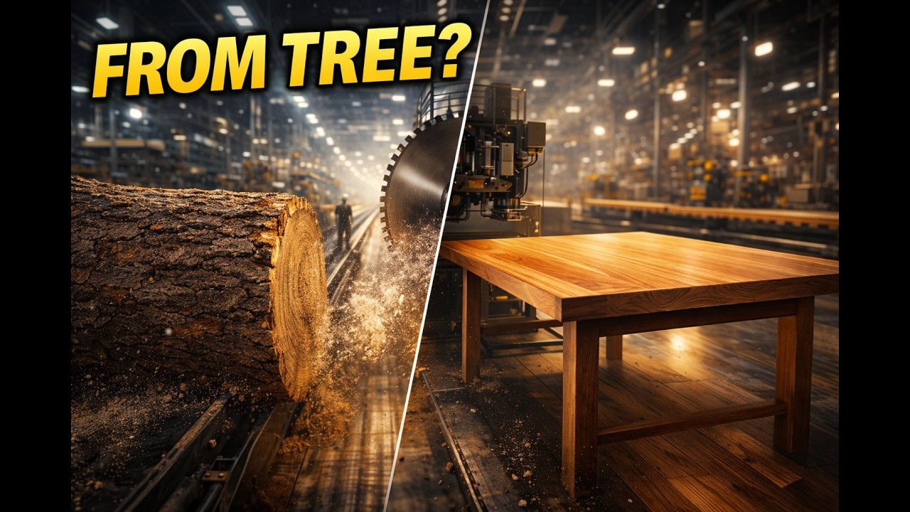 How Furniture Is Made — Inside a Modern Wood Processing Factory (Full Process)
