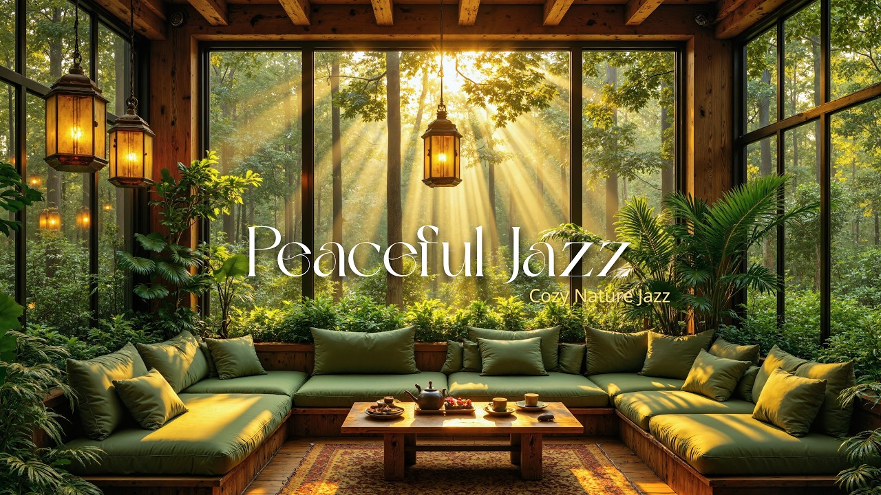 Secret Garden Café with Nature Therapy | Peaceful Jazz for Stress Relief and Calm Reflection