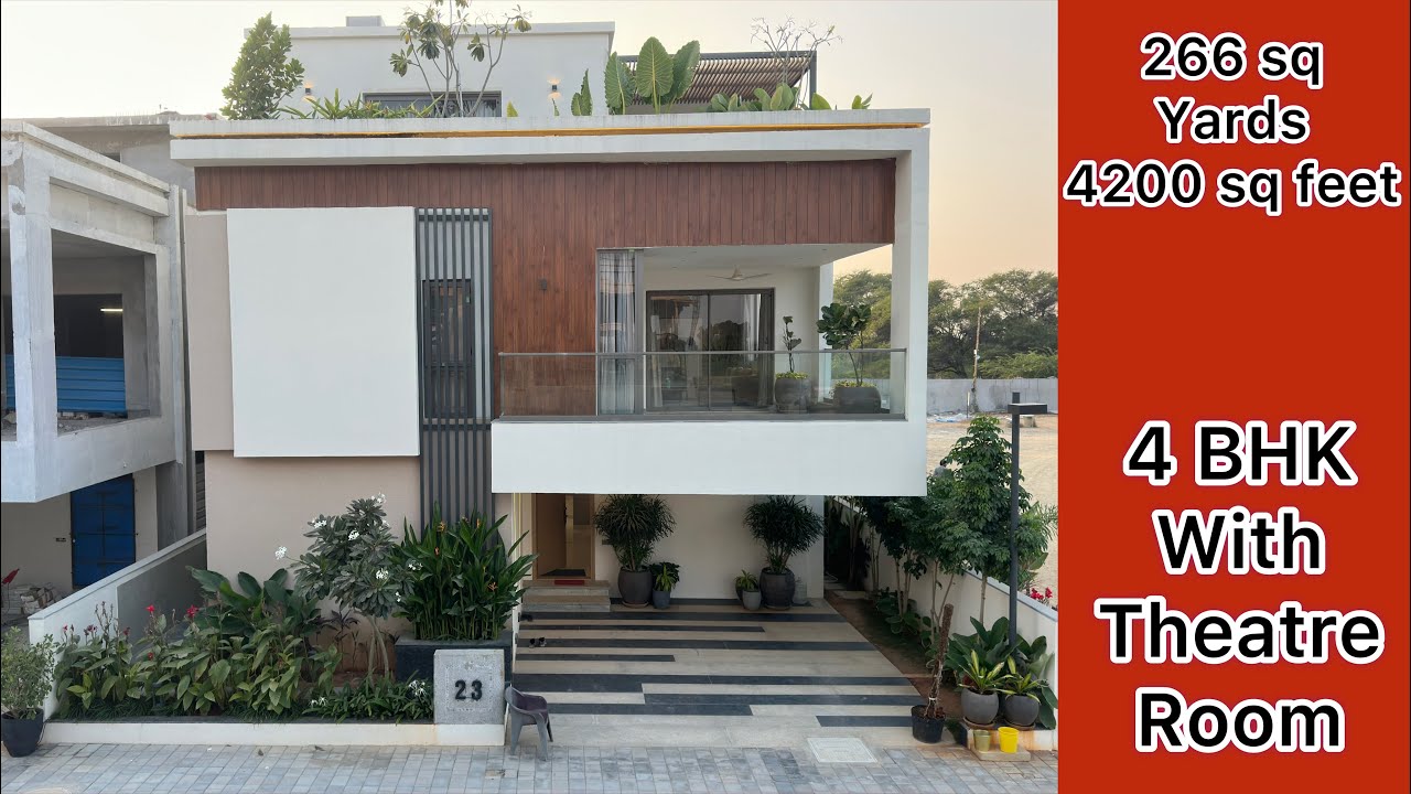 || 266 sq yards || ( 4BHK HT ) Luxury triplex villas for sale in gated community, Kollur, Hyderabad.