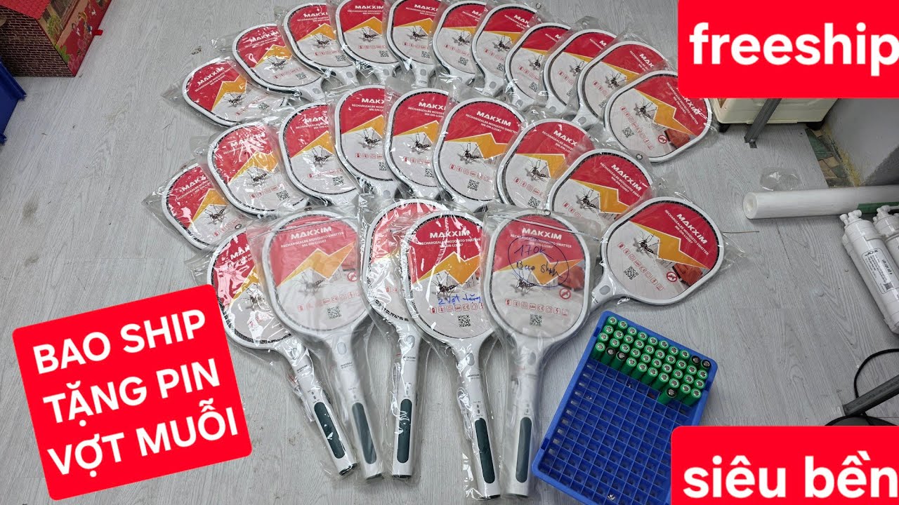 XÃ LỖ BAO SHIP VỢT MUỖI CAO CẤP MAXIM DÙNG PIN 18650 0378539922