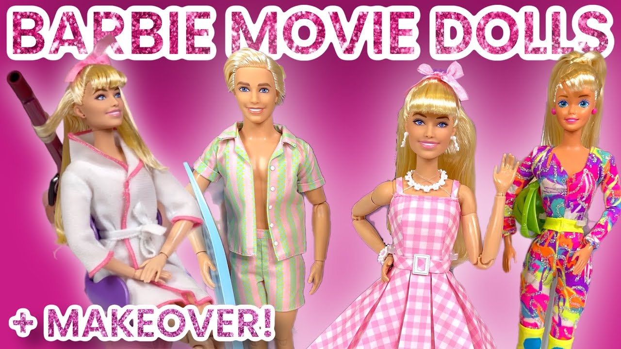 Barbie The Movie Dolls + VINTAGE Hot Skatin Barbie! Unboxing, Review, & Makeover!