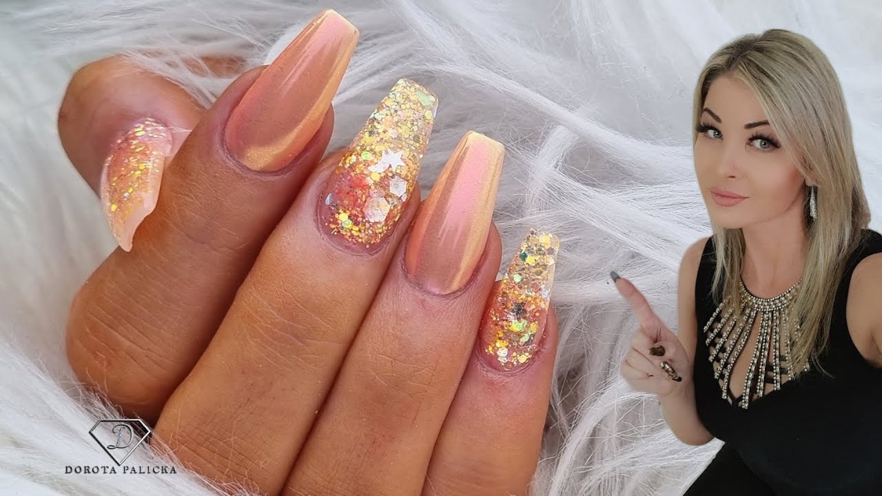 Aurora Mirror Pigment Nails glitter encapsulation 😍. Watch me doing gel nails step by step.