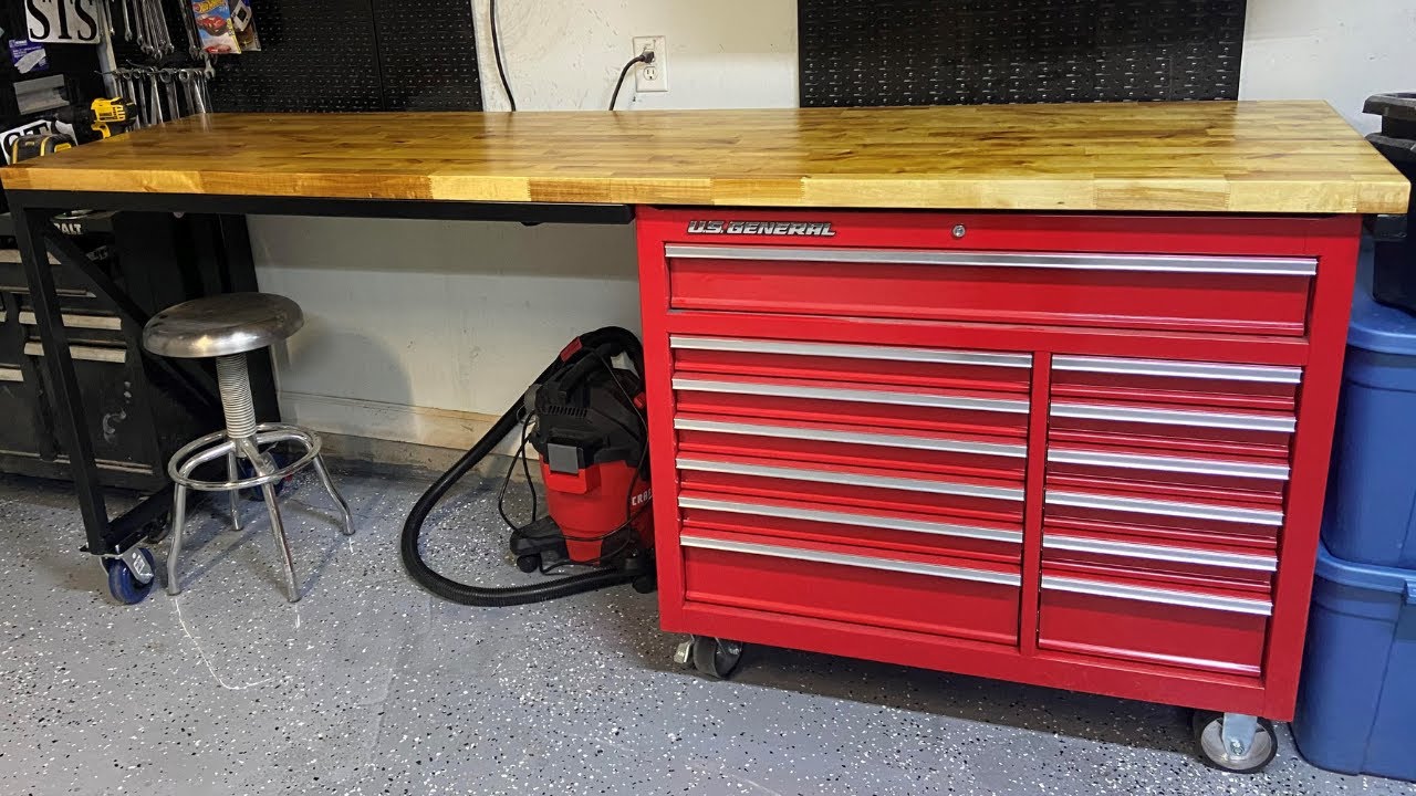 Деревянный верстак своими руками со встроенным ящиком для инструментов Harbor Freight