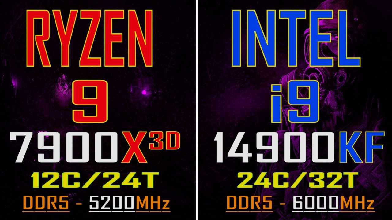 INTEL i9 14900KF vs RYZEN 9 7900X3D || PC GAMES TEST ||