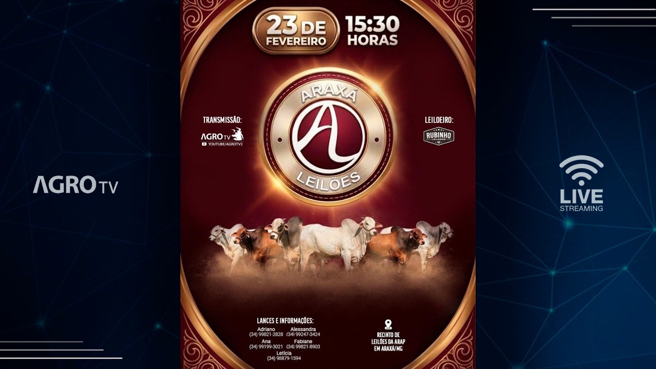 ARAXÁ LEILÕES AO VIVO - 23/02/2026