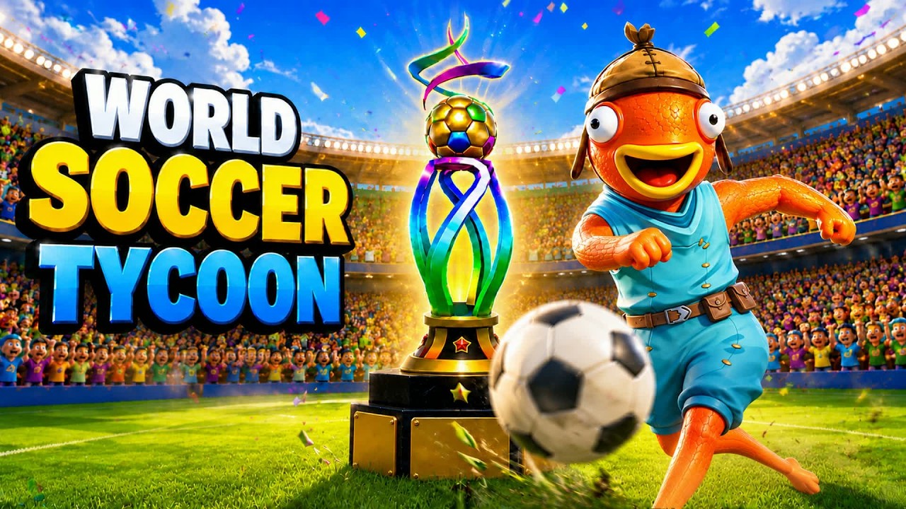 [🩵 FORTNITE 🩵] hermitcrab World Soccer Tycoon ⚽ - MAP CODE: 8861-6784-3687