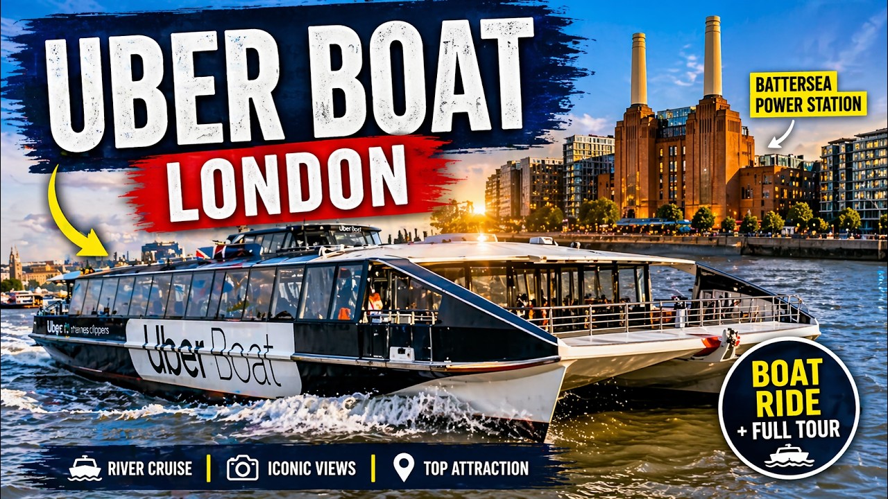 Explore London River Thames by Uber Boat & Battersea Station!