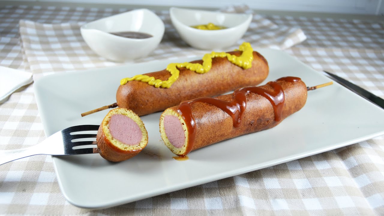 How to Make Corn Dogs - Easy Homemade Corn Dogs Recipe from Scratch