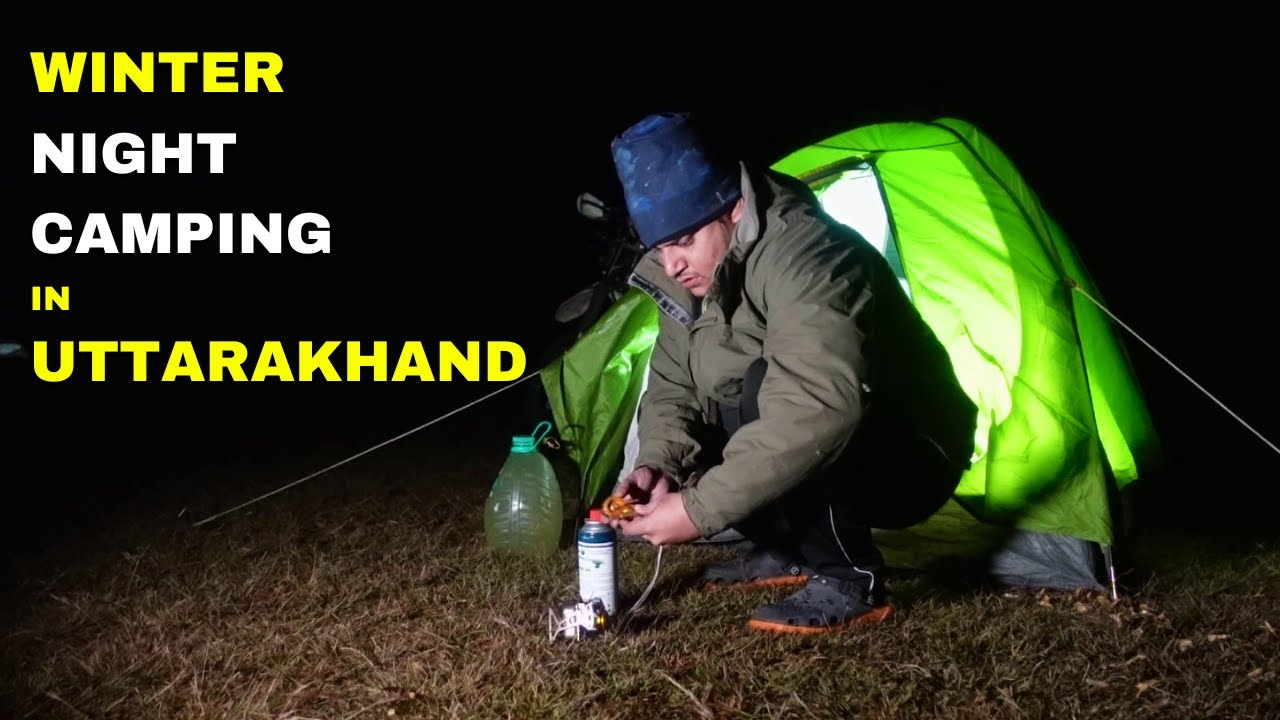 Winter Night Camping in Uttarakhand Forest | Camping in India | Adi Kailash Om Parvat Ride | Ep - 01