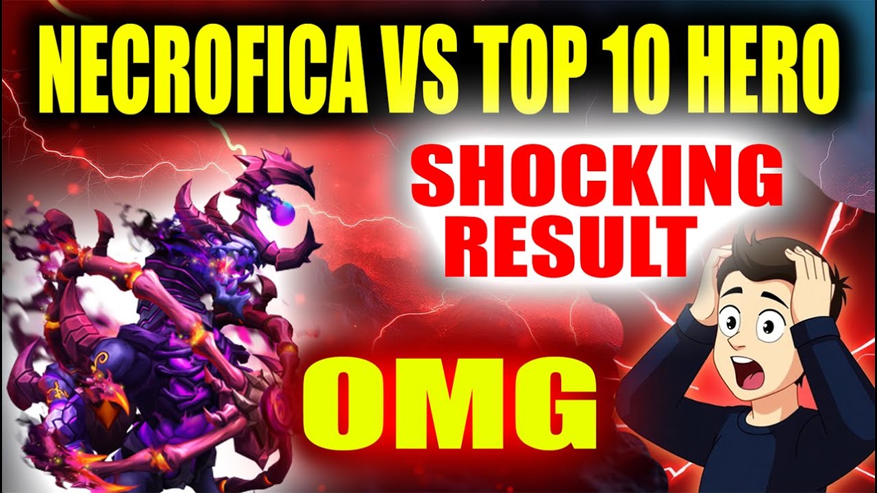NECROFICA VS TOP 10 HERO😱SHOCKING RESULT😱RANK 1 HERO😱CASTLE CLASH