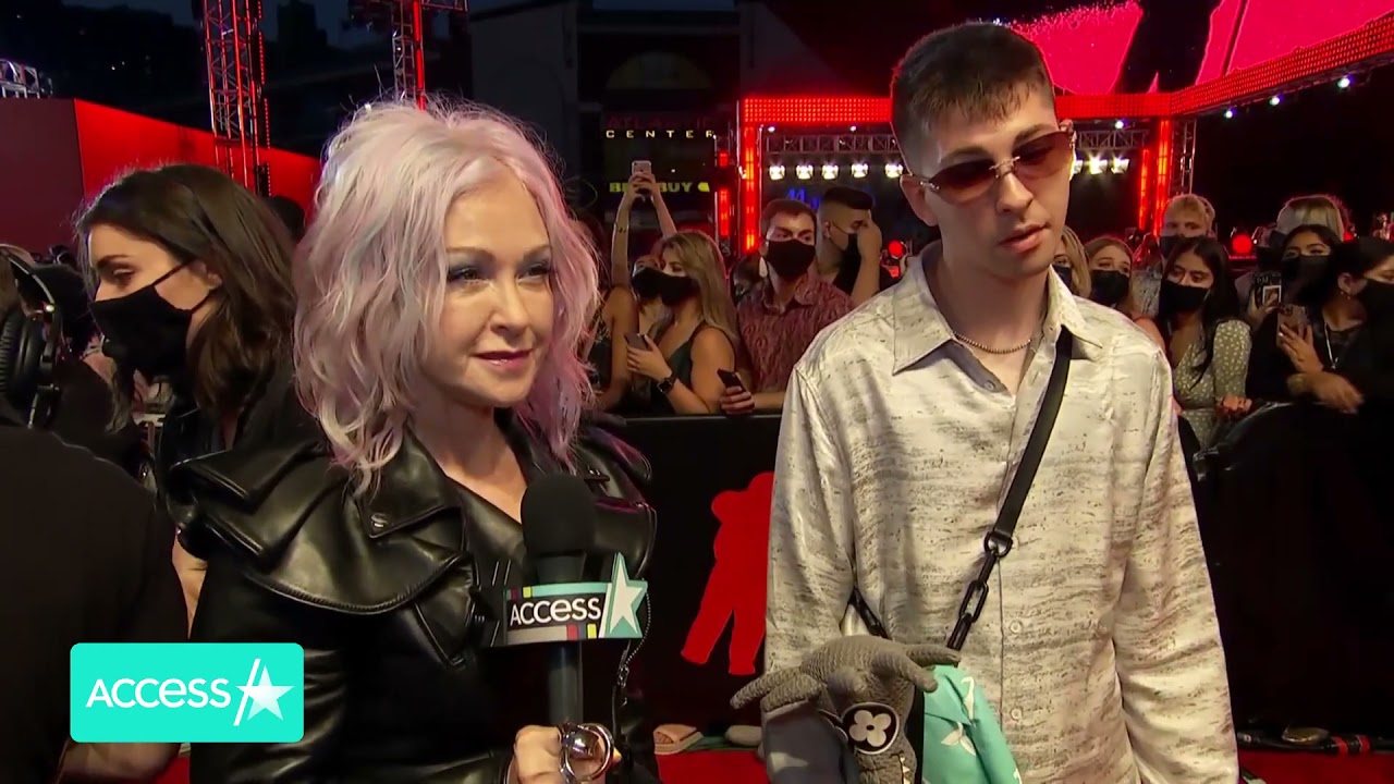 Cyndi Lauper and her son Dex at VMA Red Carpet 2021