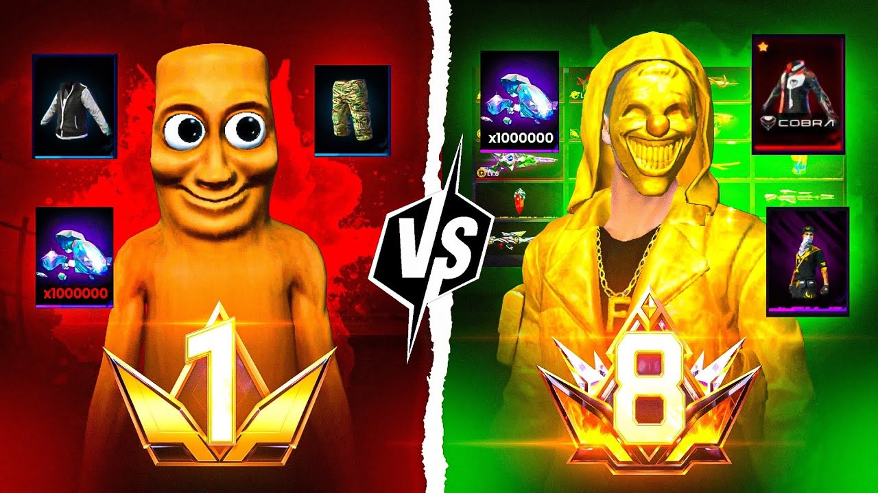 PRIME Lvl 1 ID vs PRIME Lvl 8 ID 🤯 ₹30,00,000 Free Fire Collection - Garena Free Fire