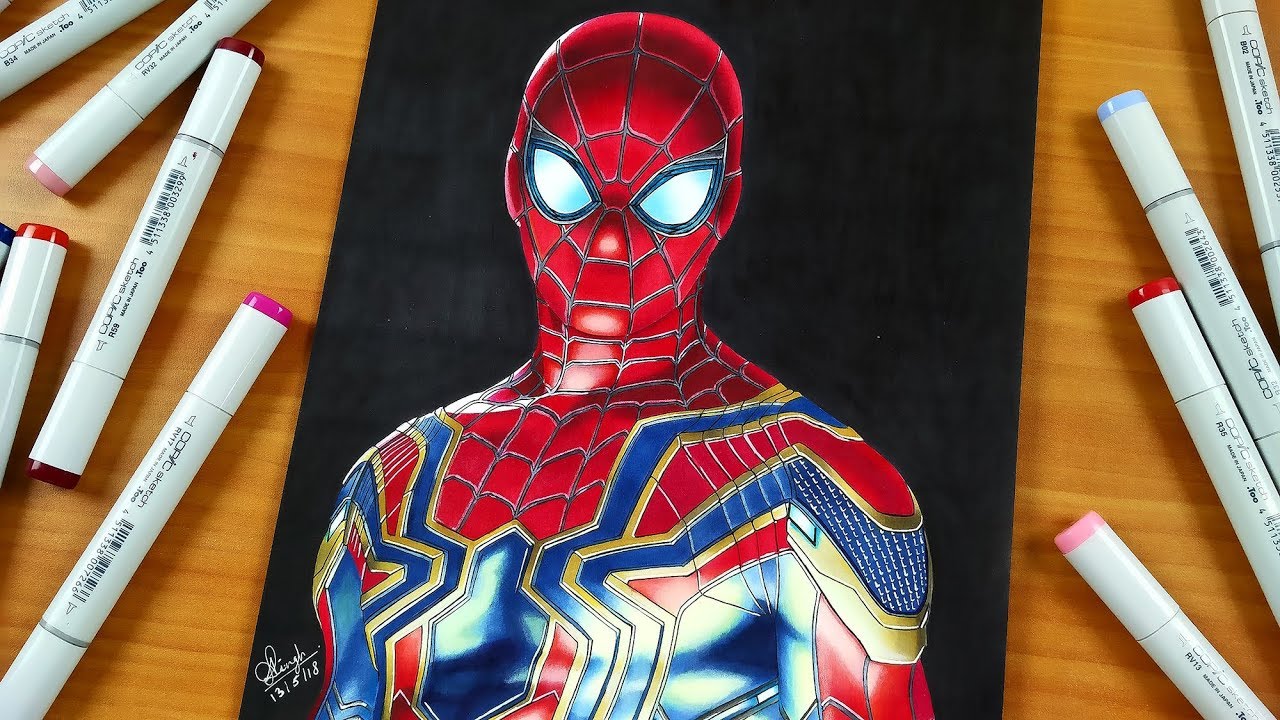 Drawing Iron Spiderman - Avengers Infinity War - (50K Special)