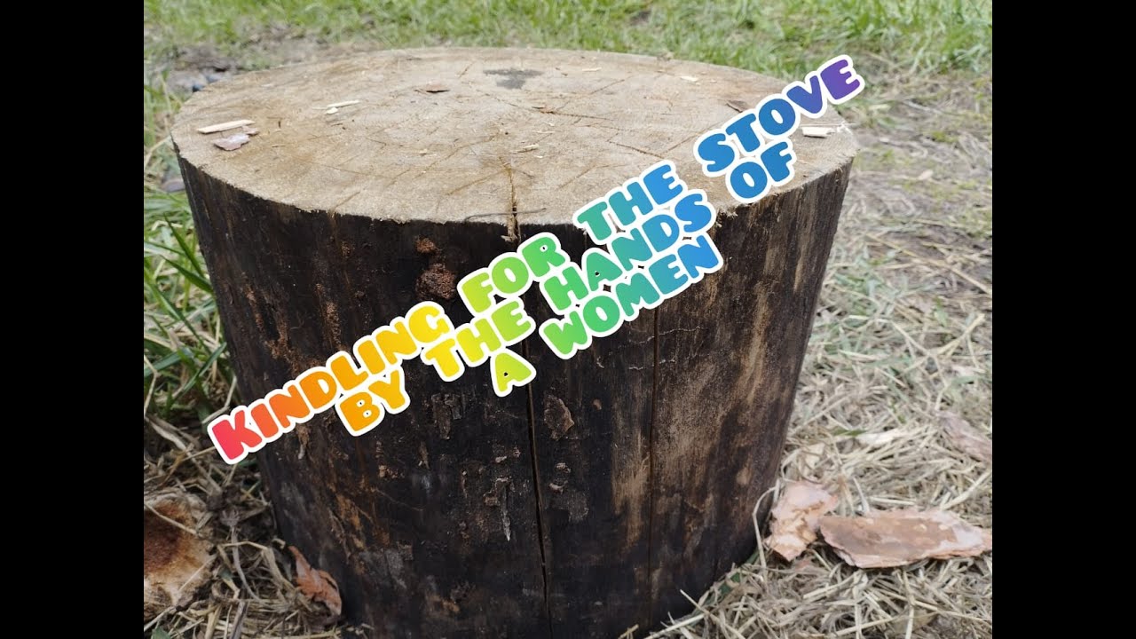 asmr nature, kindling for the stove by the hands of a woman. Life in the countryside