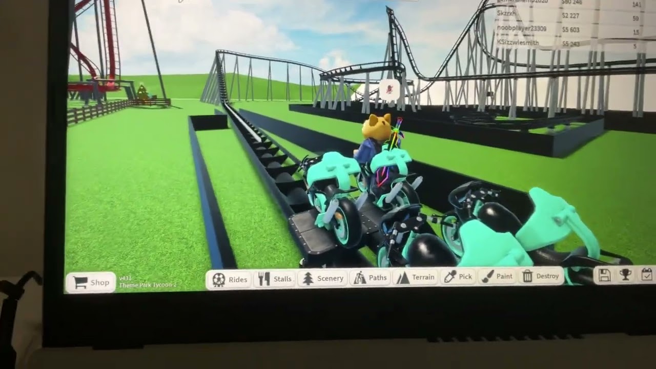 Trying to make TRON light cycle in theme park tycoon 2