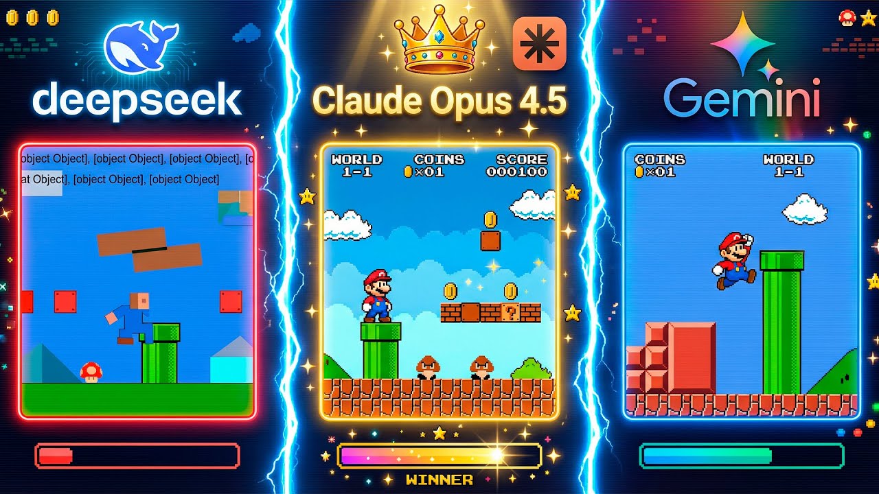 3 Нейросети сделали MARIO — Результат УДИВИЛ | DEEPSEEK vs GEMINI vs CLAUDE