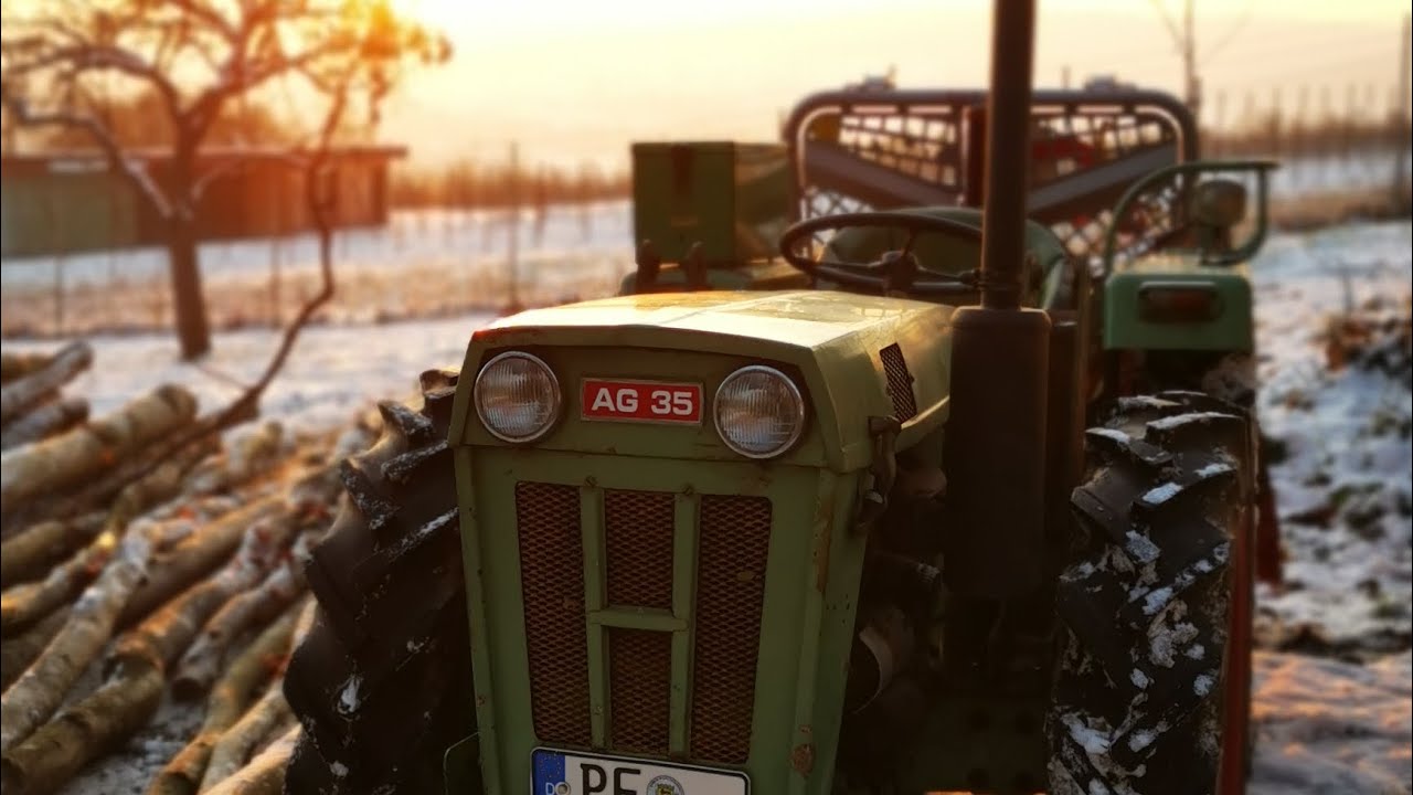 Schafft er das? Holder AG35 Holzrücken im Schnee