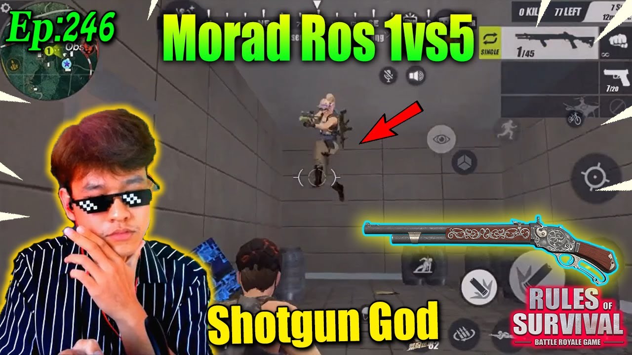 Morad ROS 1vs5 Shot Gun God,Morad Gaming,Rules Of Survival,Ros Philippine | Ep245
