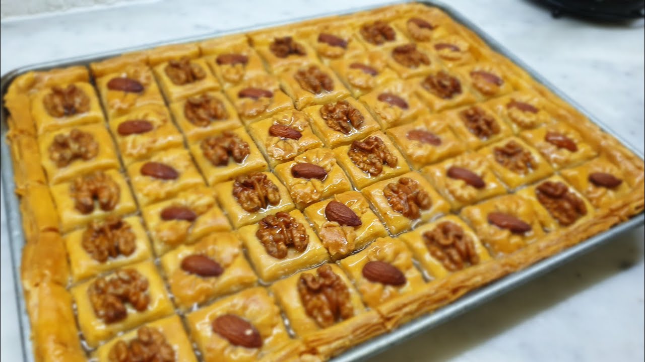 بقلاوة سريعة 😋 مورقة بدون ألة توريق 😱بجميع أسرارها مع حجم كل بلاطو 😍