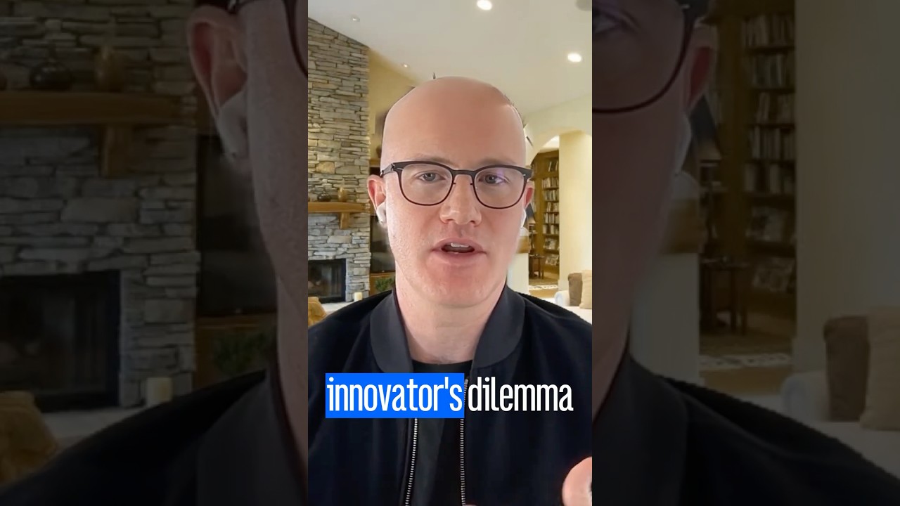 Coinbase CEO Brian Armstrong speaking about innovator's dilemma